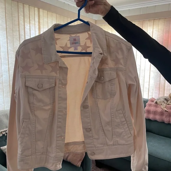 LuLaRoe Beige Star Jean Jacket - Picture 1 of 3